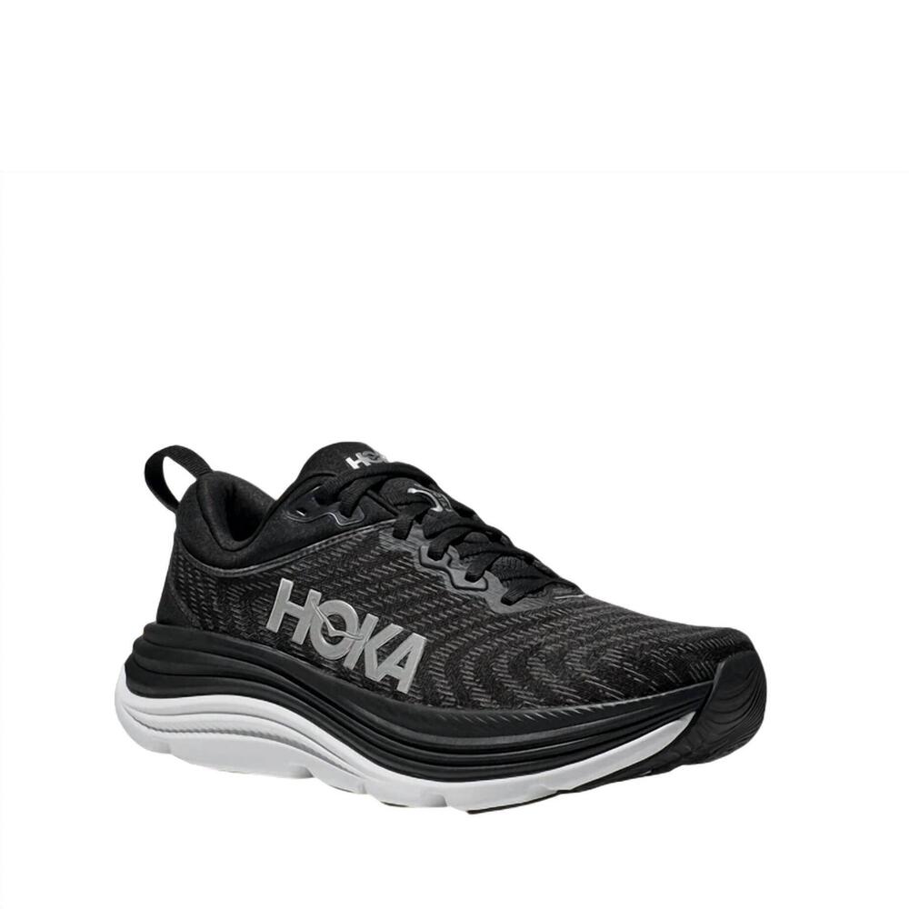 NEW HOKA women's gaviota 5 wide sneakers in black white - Picture 5 of 7